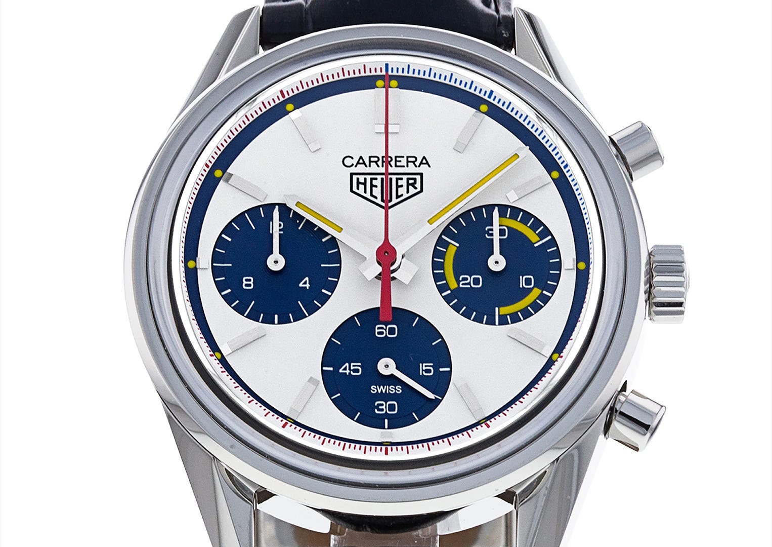 A retro-looking, 2021 limited edition version of the legendary TAG Heuer Carrera